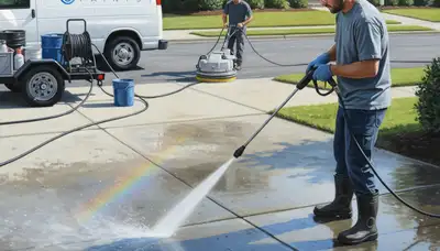 Concrete pressure cleaning in Dayton, OH for driveways, patios, and walkways by Dayton Paint Pros