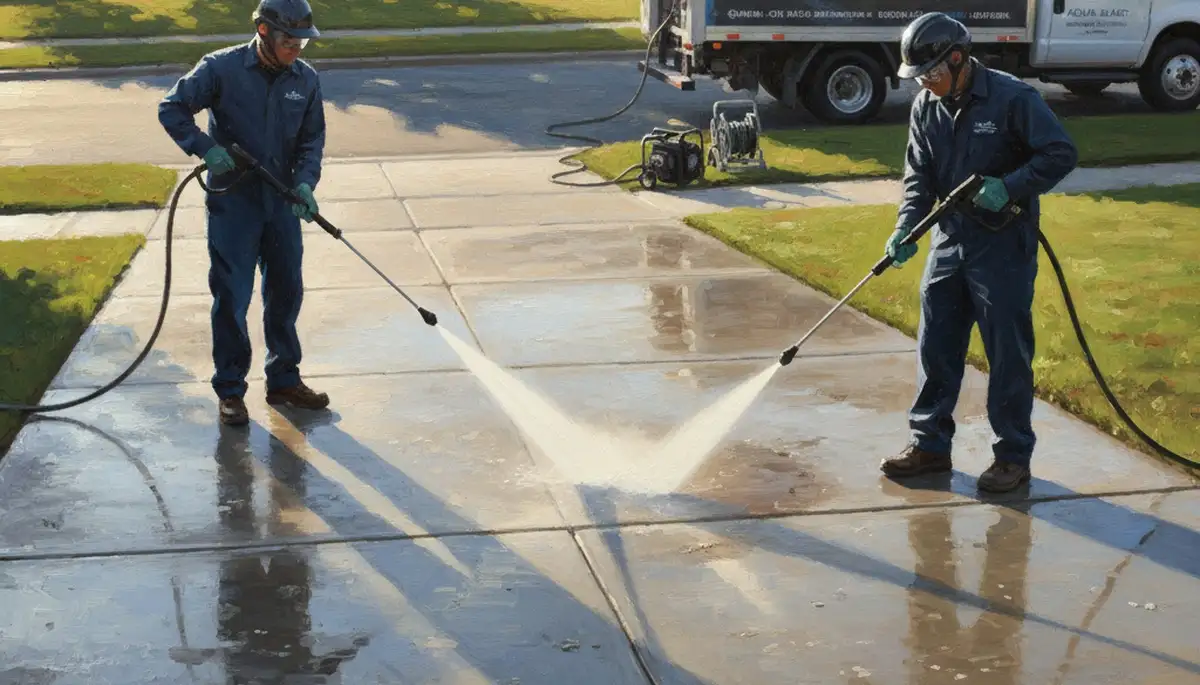 Concrete pressure cleaning service in Dayton, OH for driveways, patios, and walkways