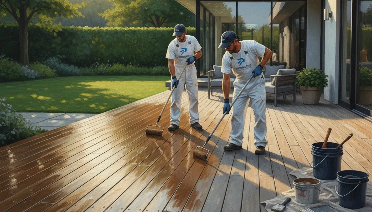 Deck painting in Dayton, OH by Dayton Paint Pros for durable outdoor protection