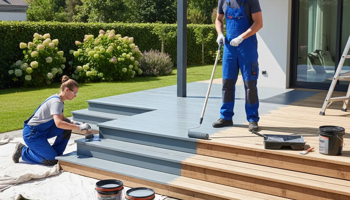 Deck painting service in Dayton, OH protecting wood from humidity and freeze-thaw weather