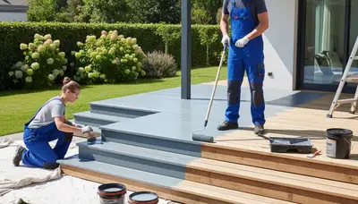 Deck painting service in Dayton, OH protecting wood from humidity and freeze-thaw weather