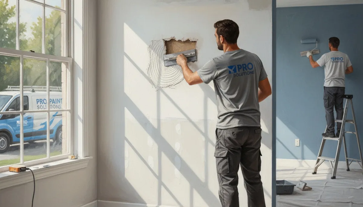 Drywall repair in Dayton, OH by Dayton Paint Pros for cracks, holes, and water damage
