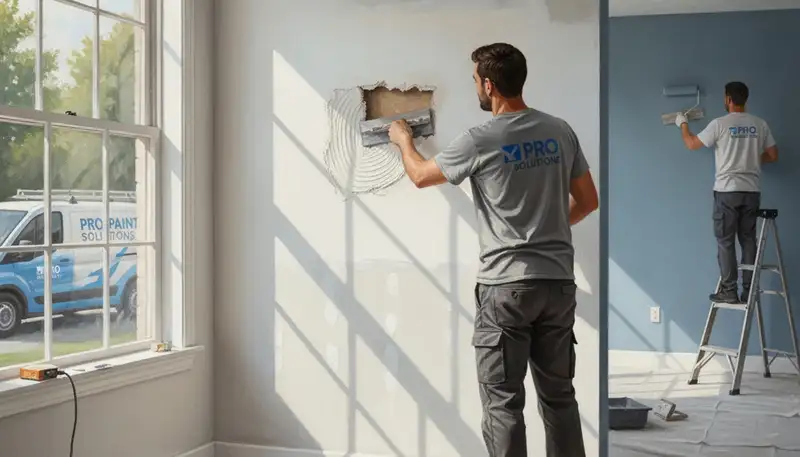 Drywall repair in Dayton, OH by Dayton Paint Pros for cracks, holes, and water damage