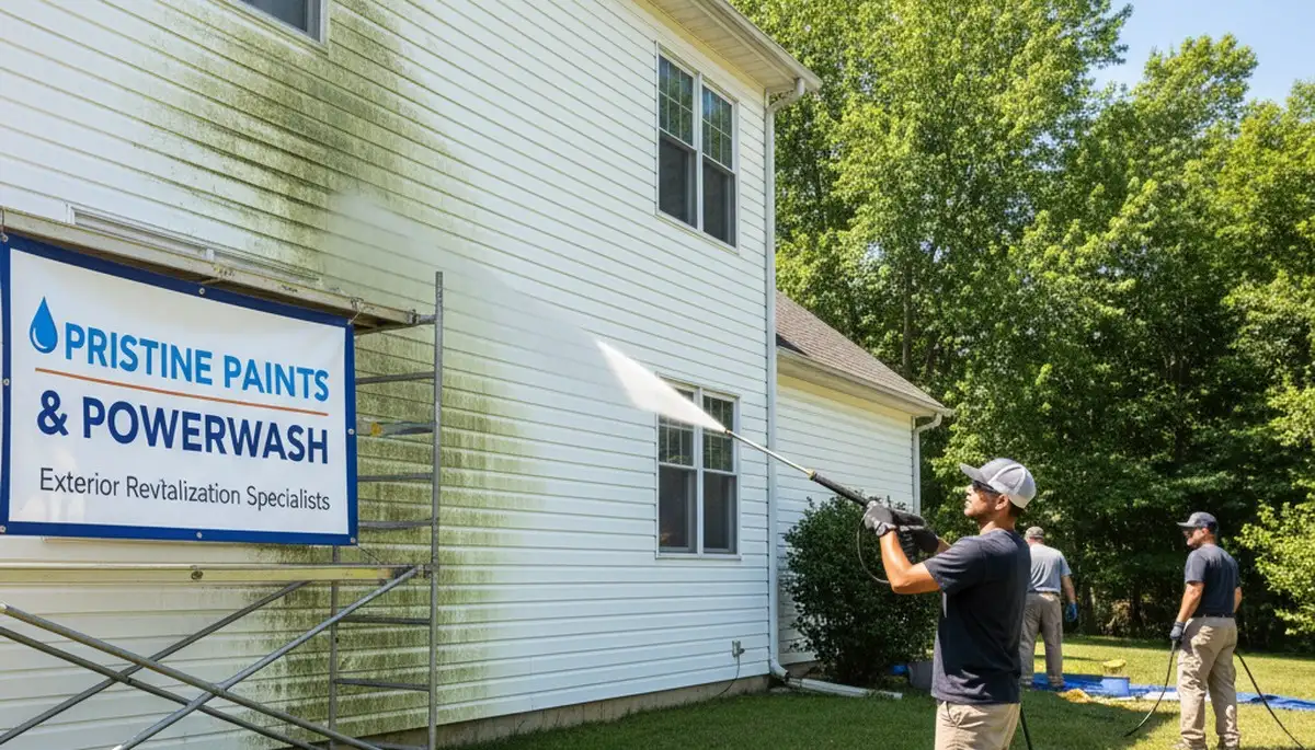Vinyl siding pressure cleaning in Dayton, OH to remove mold, mildew, and grime buildup